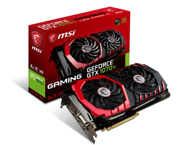MSI GTX 1070 Ti GAMING 8GB 256 BIT GDDR5