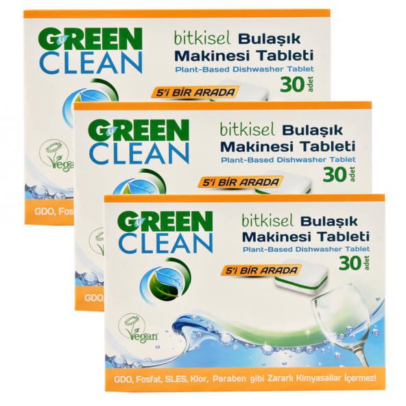 U Green Clean Bulaşık Makinesi Tableti 30&#39lu x 3 Adet