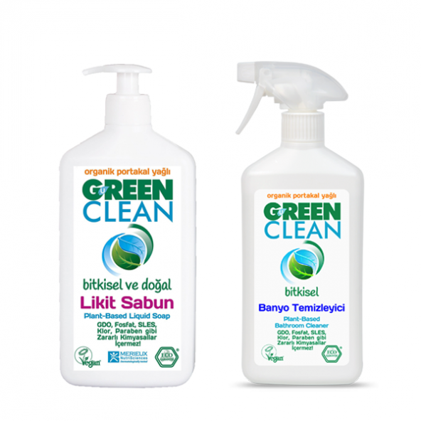 u green clean banyo temizleyici ve likit temizleyici set 500 ml