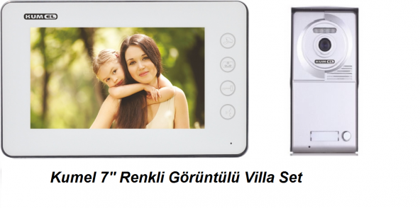 Kumel 7 inç LCD 1 Daire Renkli Görüntülü Telefon Villa Set