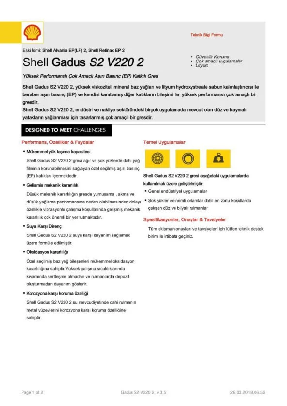 SHELL GADUS S2 V220 2 - 15 KG KOVA (ESKİ ADI ALVANİA EP LF 2) - 3