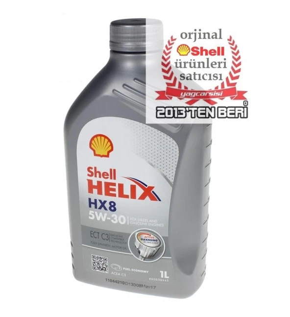 SHELL HELİX HX8 ECT 5W30 C3 1 LİTRE DPF PARTİKÜL ONAYLI