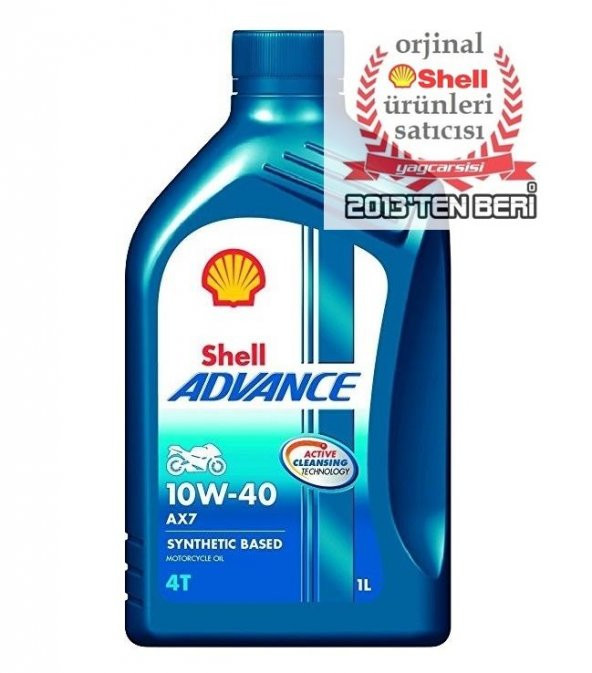 SHELL ADVANCE 4T AX7 10W40 - 1 LİTRE JASO MA2-API SM