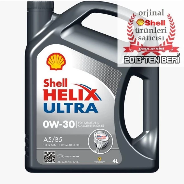SHELL HELİX ULTRA A5/B5 0W30 - 4 LİTRE