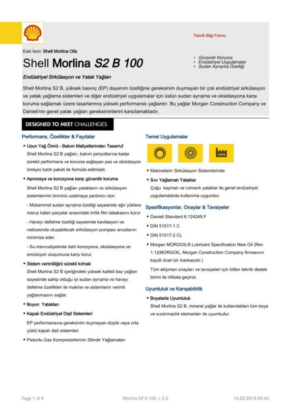 SHELL MORLİNA S2 B 100 BİDON - 20 LİTRE - Resim 2