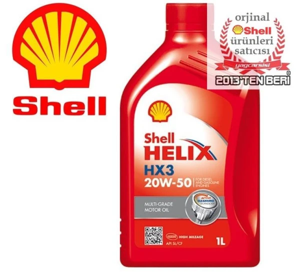 SHELL HELİX HX3 20W50 - 1 LİTRE ürün görseli 1