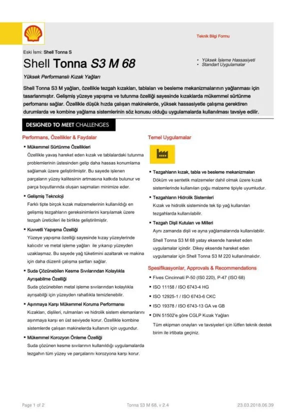 SHELL TONNA S3 M 68 TENEKE 15 LİTRE - KIZAK YAĞI - Resim 5