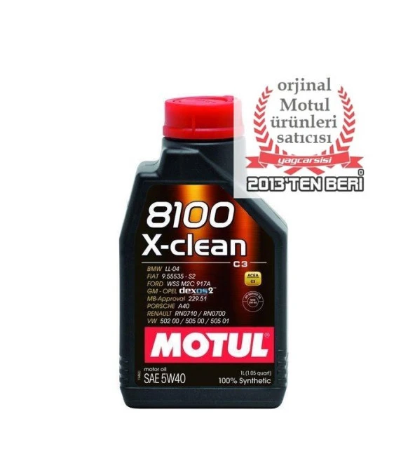 MOTUL 8100 X-CLEAN 5W40 - 1 LİTRE