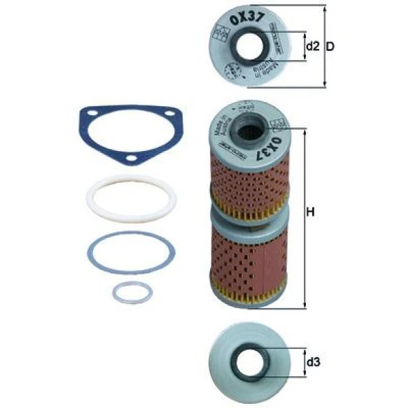 OX 37D MAHLE BMW  R 80-R 100 MOTOSİKLET YAĞ FİLTRESİ - Resim 2