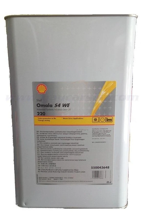 SHELL OMALA S4 WE 220 TENEKE 20 L(ESKİ ADI:TİVELA S 220)