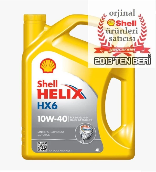 SHELL HELİX HX6 10W40 - 4  LİTRE