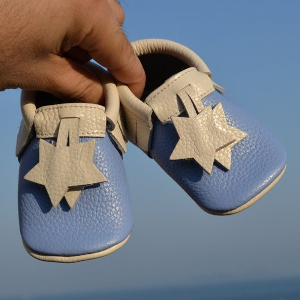 Yıldız Makosen Bebek Ayakkabı Mavi Bej CV-199
