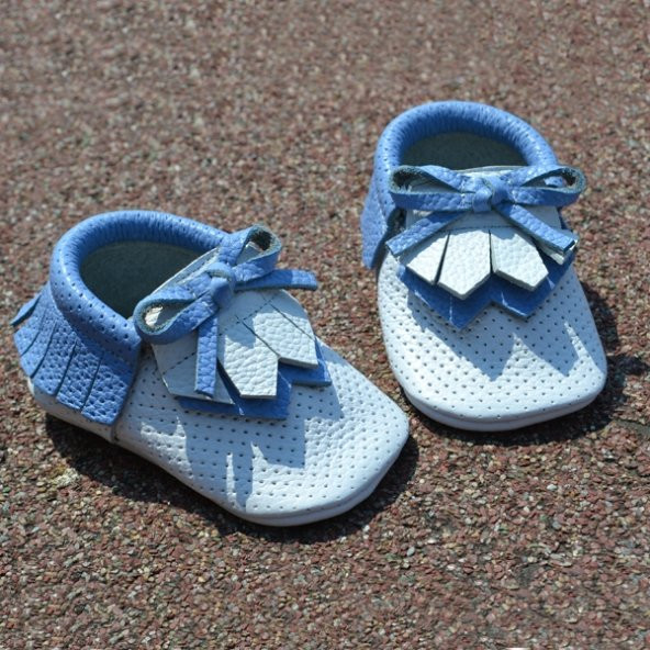 Navaho Makosen Bebek Ayakkabı Beyaz Mavi CV-302