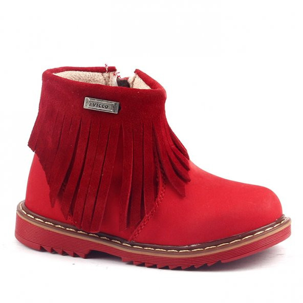 Vicco 915.V.043 Kırmızı 100 Deri Termal Kız Çocuk Bot Ayakkabı