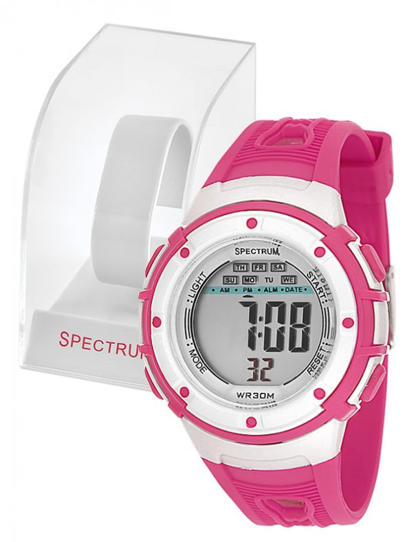 Fuşya Beyaz Renk Full Fonksiyon Dijital Alarmlı Kız Çocuk Kol Saati ST-303068