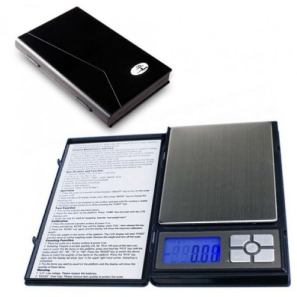 Notebook Kapaklı Cep Terazisi - Hassasiyet: 0,01 gr Max 500 gr