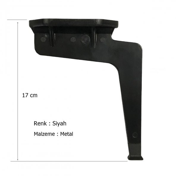 Kaz Lüks Mobilya Koltuk Çekyat Ayağı Metal Siyah 17 cm - 2
