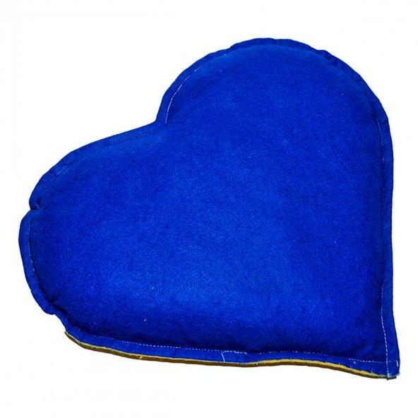 Kalp Desenli Doğal Kaya Tuzu Yastığı Sarı - Lacivert 2-3 Kg - 6