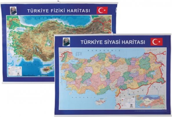 Gülpaş Harita Türkiye Fiziki Ve Siyasi 70X100 Cm G-999