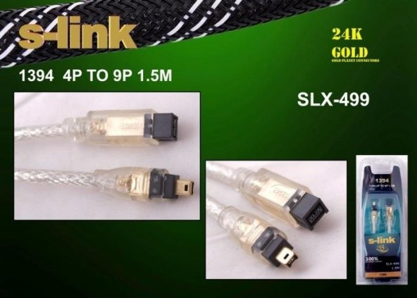 S-Link Slx-499 1394 4Pin To 9Pin 1.5M Kablosu