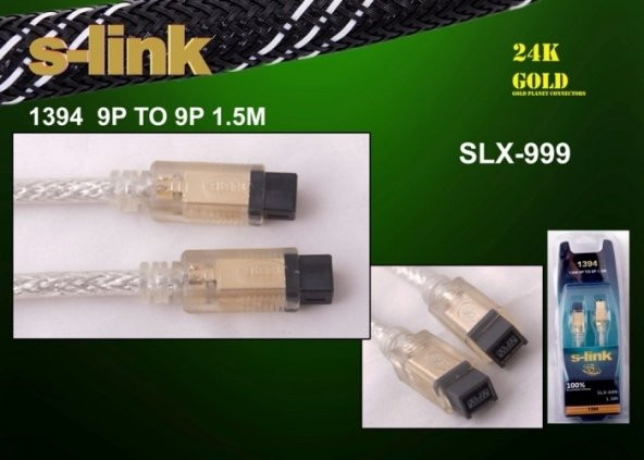 S-Link Slx-999 1394 9Pin To 9Pin 1.5M Gold Kablosu