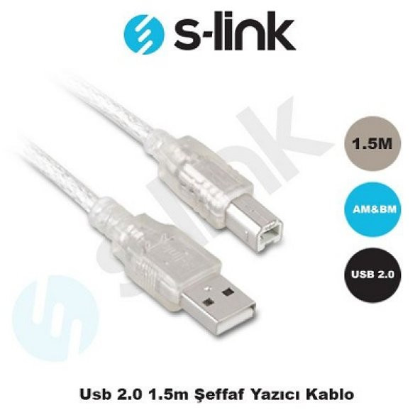S-LINK 1.5 Metre USB 2.0 Yazıcı Kablosu