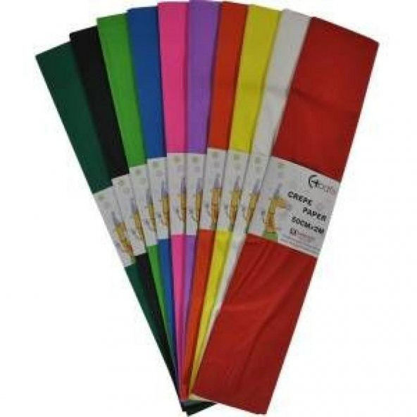Bafix Krepon Kağıdı 10 Renk Karışık 80984 10 Lu (10 Adet 1 Paket)
