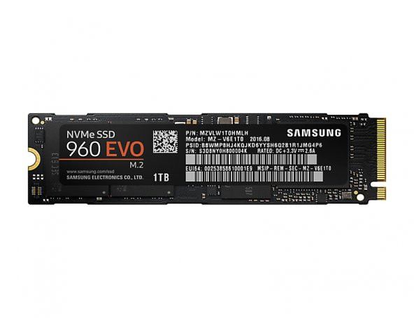 Samsung 960 Evo Nvme 1Tb 3200Mb-1900Mb-S M.2 Ssd Mz-V6E1T0Bw