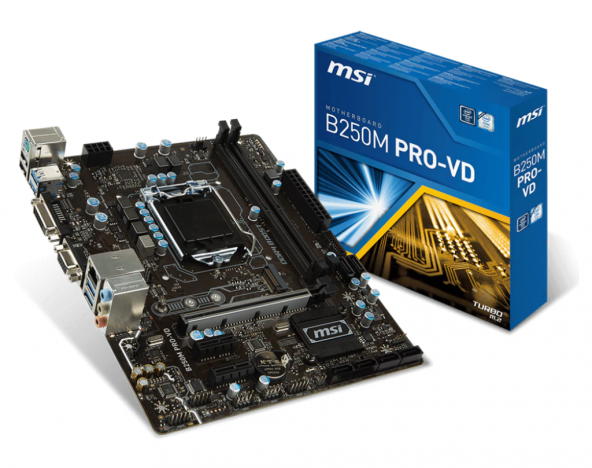 Msı B250M Pro-Vd Intel B250 Chipset 2400Mhz Ddr4 Soket 1151 Matx