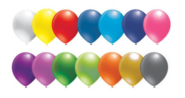 Balonevi Balon Çepeçevre Baskılı Mavi 100 Lü (1 Paket 100 Adet)