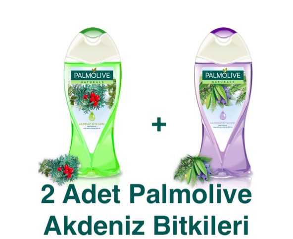 Palmolive Duş Jeli Akdeniz Bitkileri Yeşil ve Mor 500 ml 2 Adet