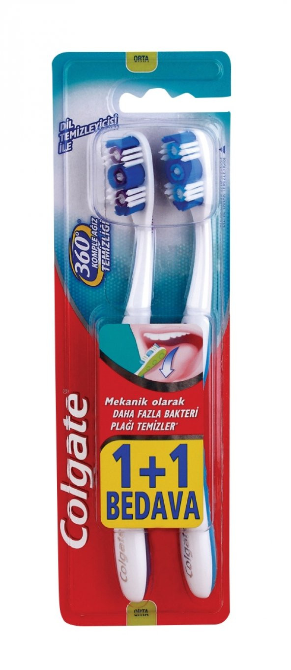 Colgate 360 Komple Ağız Temizliği Diş Fırçası (1+1)