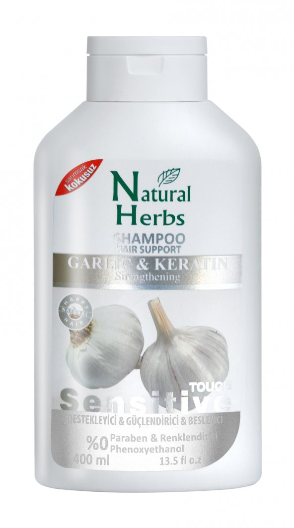 Natural Herbs Sarımsaklı Şampuan 400 ml Keratinli