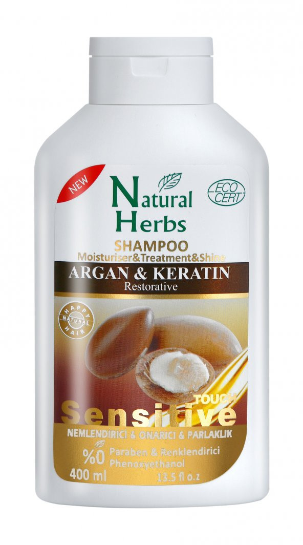 Natural Herbs Argan Keratin Şampuan 400 ml