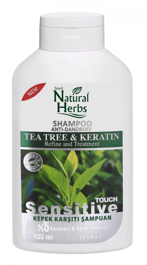 Natural Herbs Tea Tree Keratin Şampuan 400 ml Yağlı Saçlar için