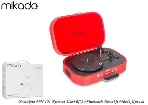 Mikado Nostalgia MN-101 Pikap Kırmızı Usb+RCA+Bluetooth Destekli Müzik Kutusu