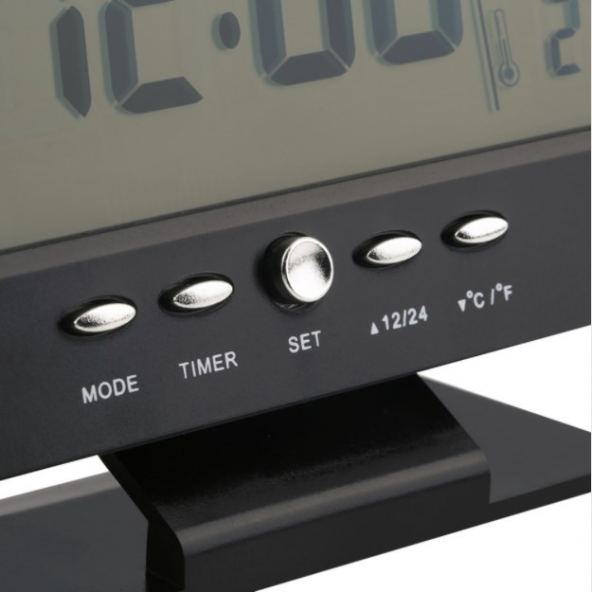 Alkış Sensörlü Led Dijital Alarmlı Masa Saati Termometre