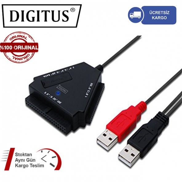 DIGITUS USB 2.0 - IDE ve Serial ATA (SATA) Adaptörü DA-70202