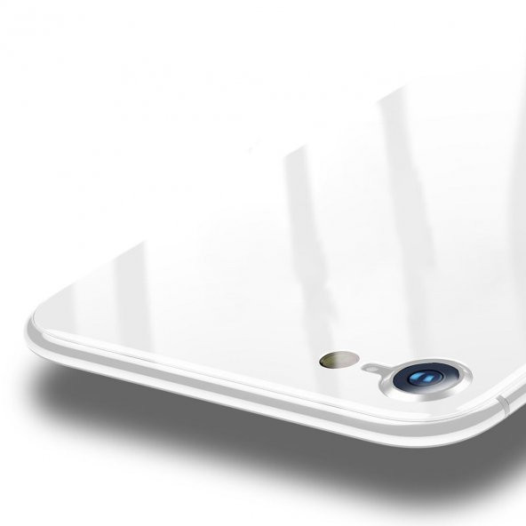 Bufalo iPhone 7/8 Kavisli 4D ARKA GÖVDE Cam Koruyucu Beyaz - 2