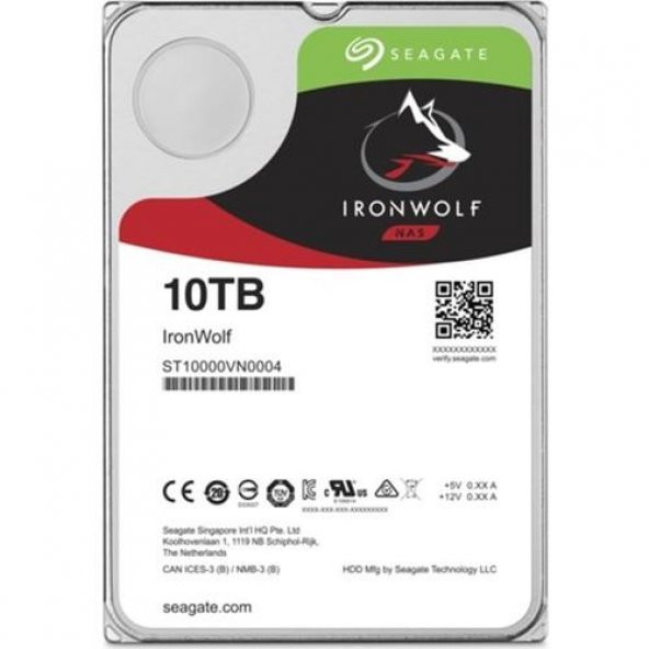 Seagate Ironwolf 3,5"10Tb 256Mb 7200 St10000Vn0004