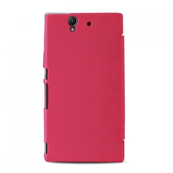 Sony Xperıa Z L36H Mıknatıslı Flip Case Kılıf Pembe - 2