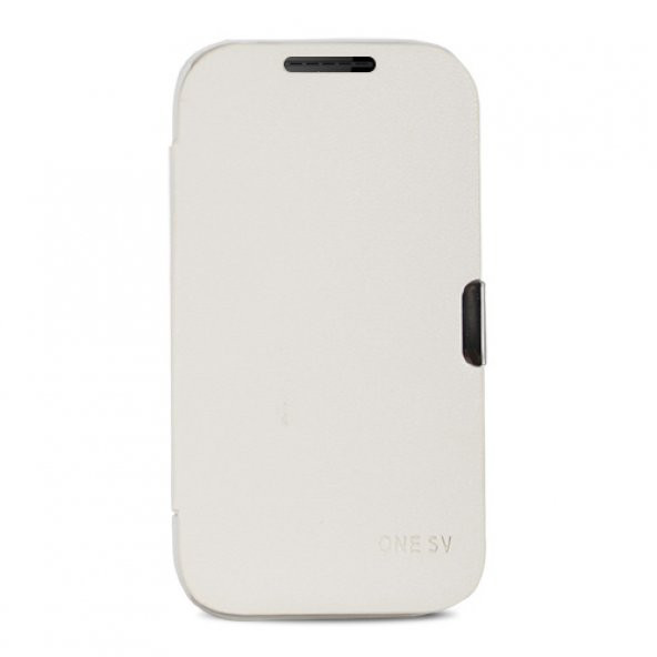 HTC One M7 Mıknatıslı Flip Case Kılıf Beyaz