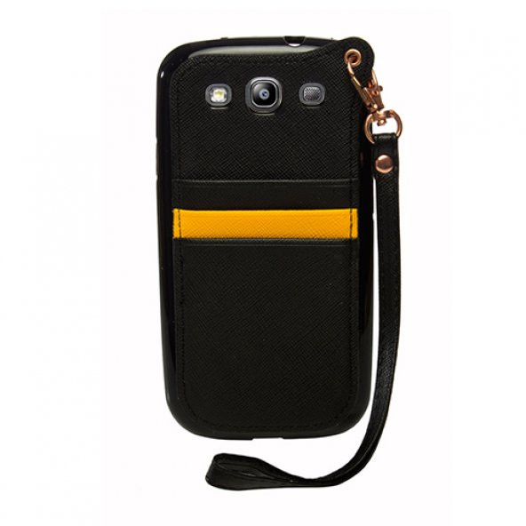 FitCase Samsung Galaxy S3 (I9300) BADI Kartlıklı Arka Kapak Siyah