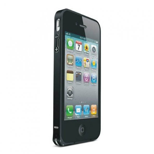 iPhone 4s 0,7mm Metal Bumper Çerçeve Kılıf Siyah
