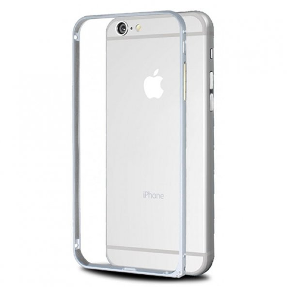 iPhone 6 4,7 inç Metal Bumper Çerçeve Kılıf Gri