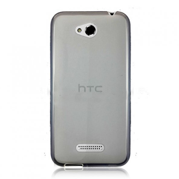 HTC Desire 616 Kılıf Soft Silikon Şeffaf-Siyah Arka Kapak