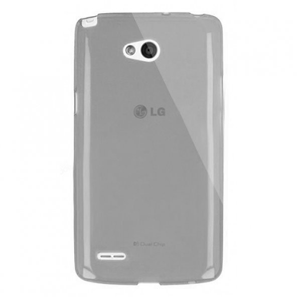 LG L80 (D380) Kılıf Soft Silikon Şeffaf-Siyah Arka Kapak