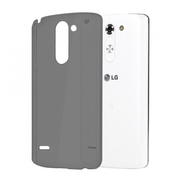 LG G3 Stylus (D693) Kılıf Soft Silikon Şeffaf-Siyah Arka Kapak