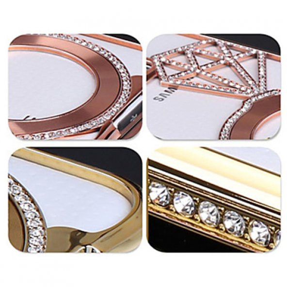 Shengo S5 G900 TekTaşlı Metal Diamond Series Kılıf Silver - 4