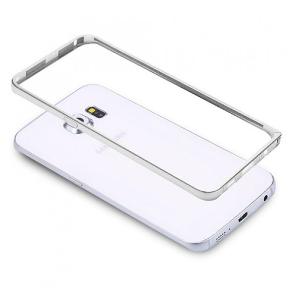 Samsung S6 G920 Bumper Çerçeve Kılıf Gri